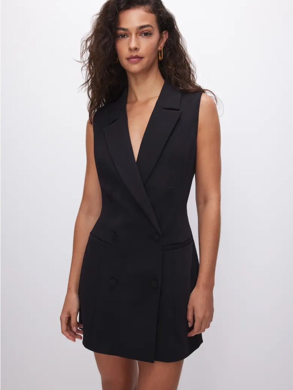 30. Good American • NWT $175 USD Sleeveless Black Blazer Dress PTP 18”-20”